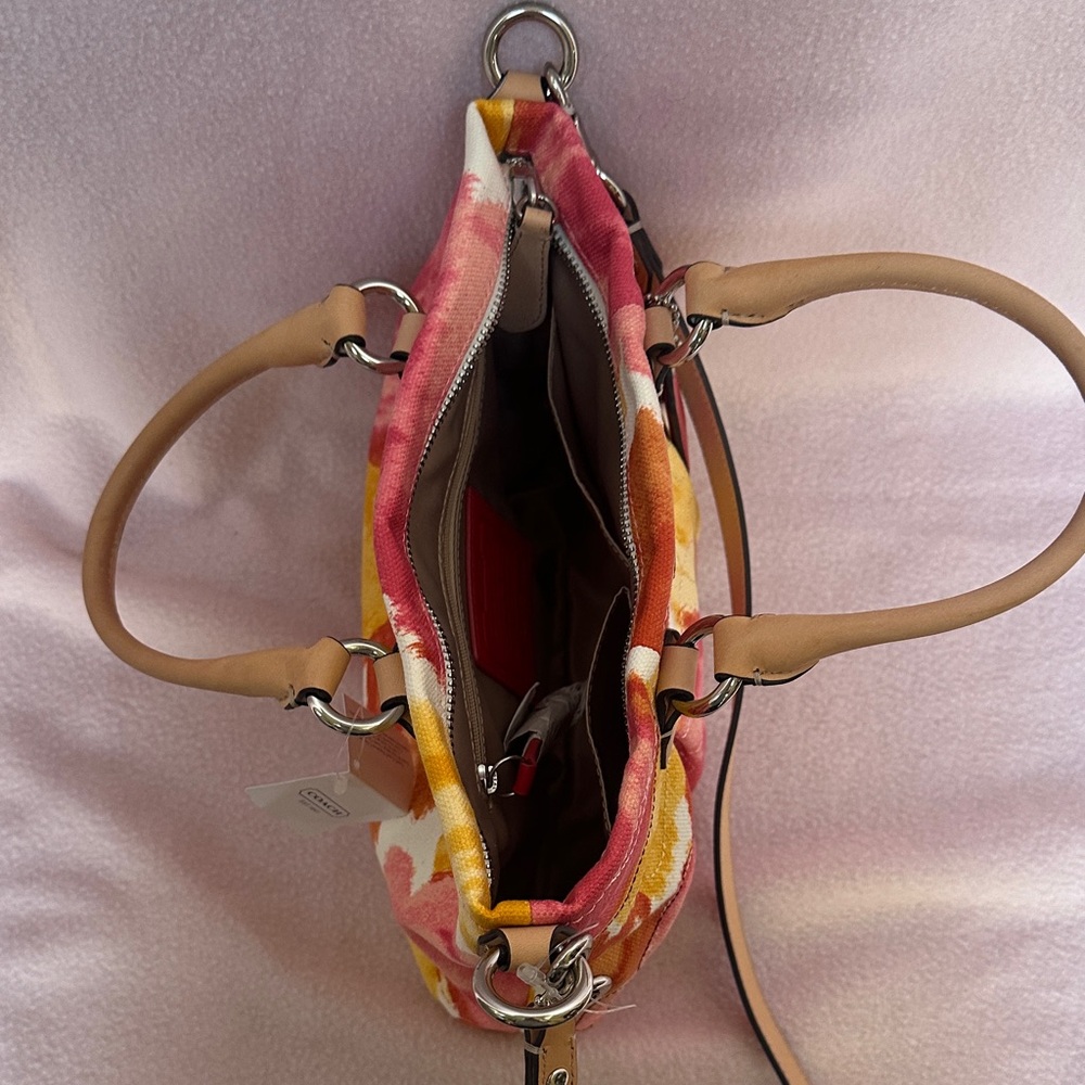 Coach Ashley Floral Print Mini Tote F21909 Leather Crossbody Strap RARE FIND - Picture 9 of 16